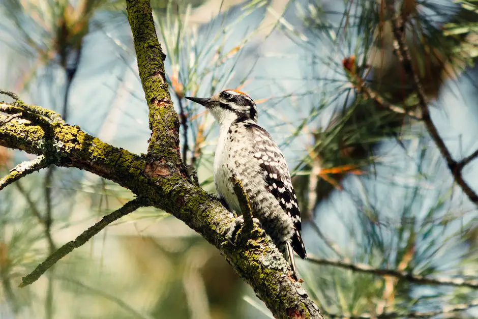 Illustration showing a woodpecker perched on a tree branch in an Oregon forest.